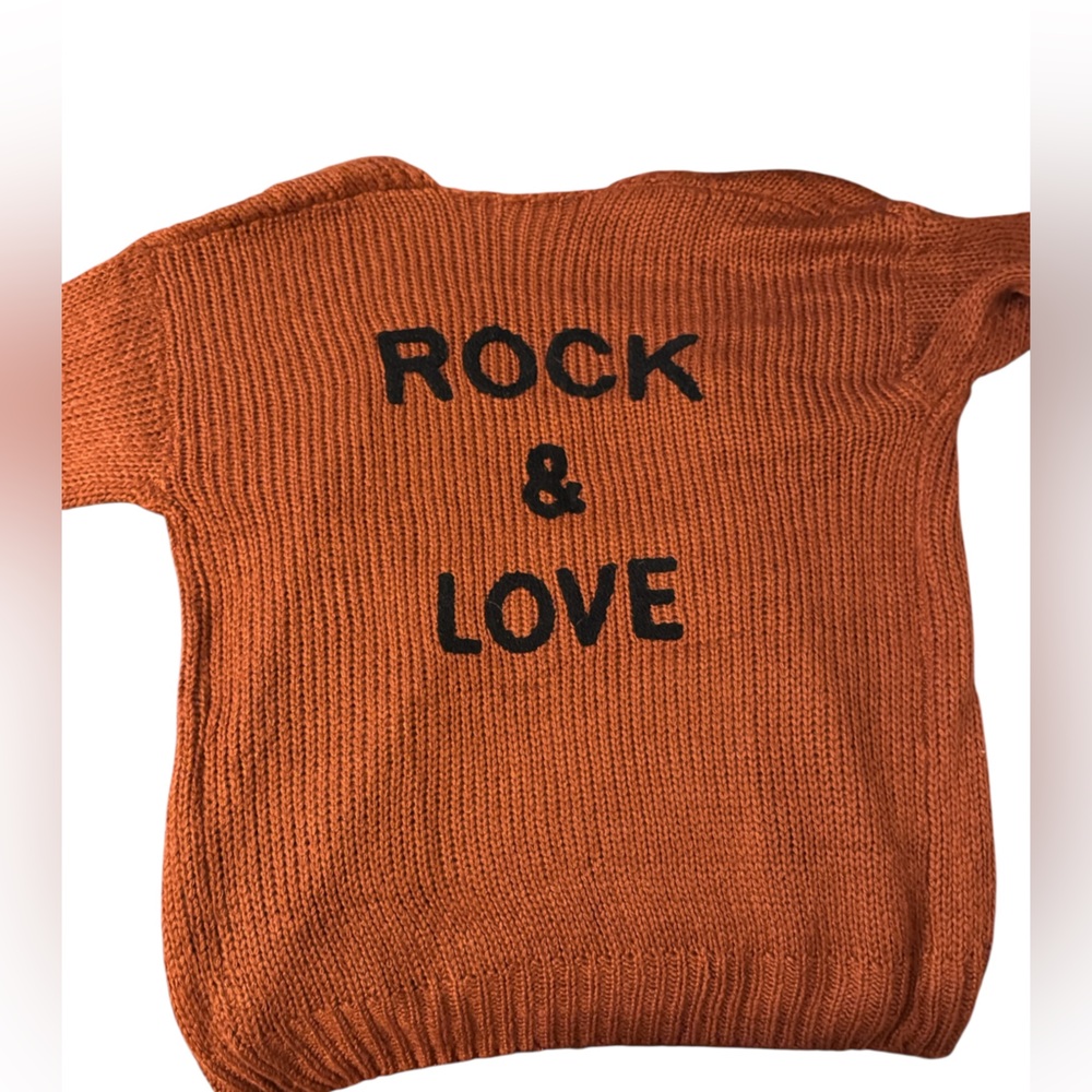 Rock and Love Rust Open-Front Chunky Knit Cardigan Sweater
